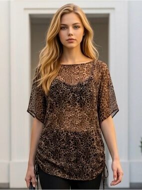 2 for $30 | Leopard  Chiffon Top